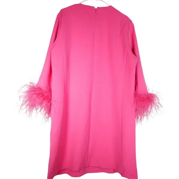 New Tuckernuck Women's XL Pink Feather Mod Mary Dress 60s Retro Barbie Rare 5395 - Picture 13 of 14